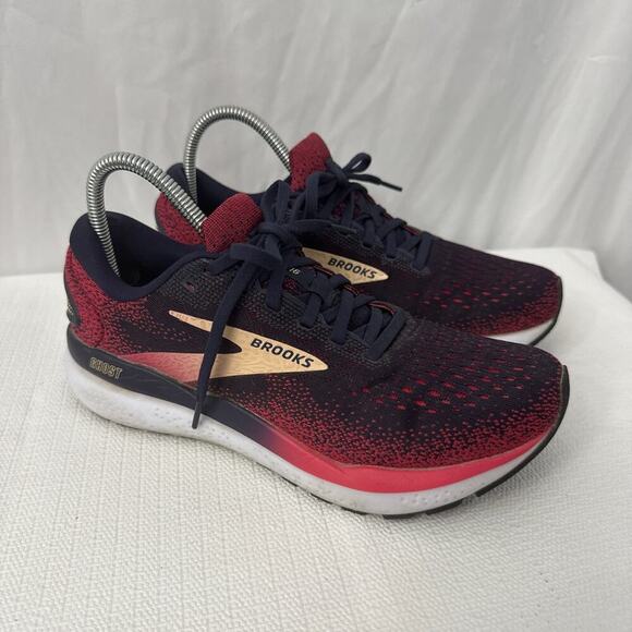 Brooks Ghost 16 Shoes Womens Size 8.5 B Running Peacoat Raspberry Apricot - Picture 1 of 12